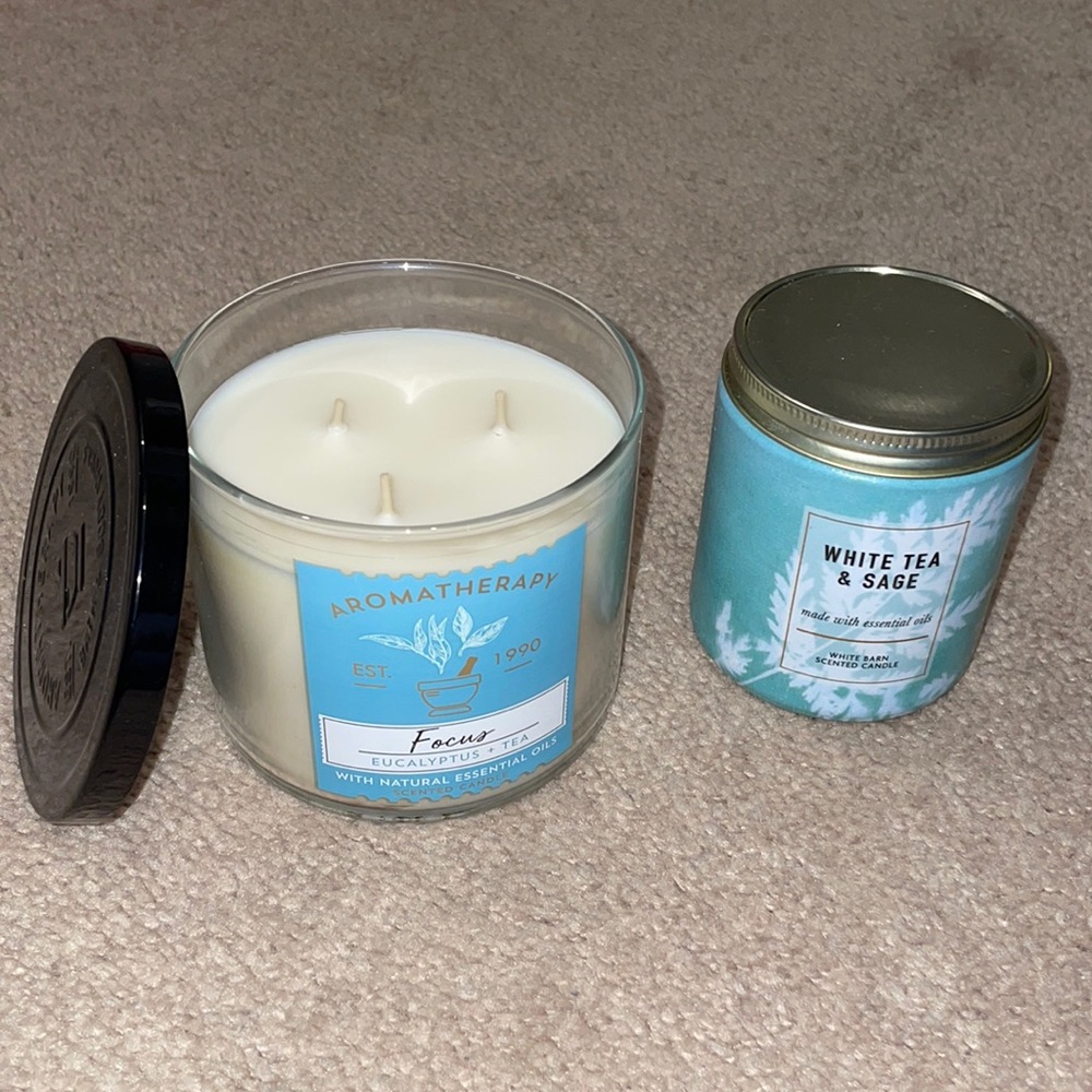 White tea sage and focus candle